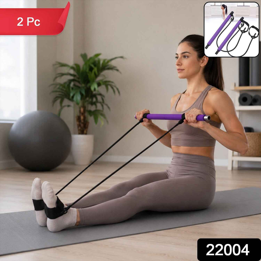 Pilates Bar with Resistance Bands Gym Equipment – LifestyleKart