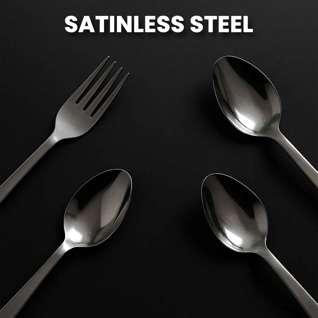 Stainless Steel Cutlery Set With Elegant Storage Stand (24 Pc)