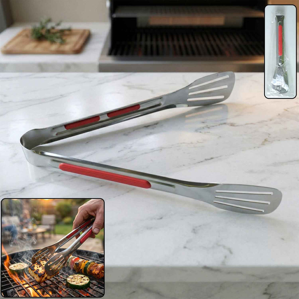 Stainless Steel Multi Purpose Kitchen Tongs With Anti Slip Grip (1 Pc)
